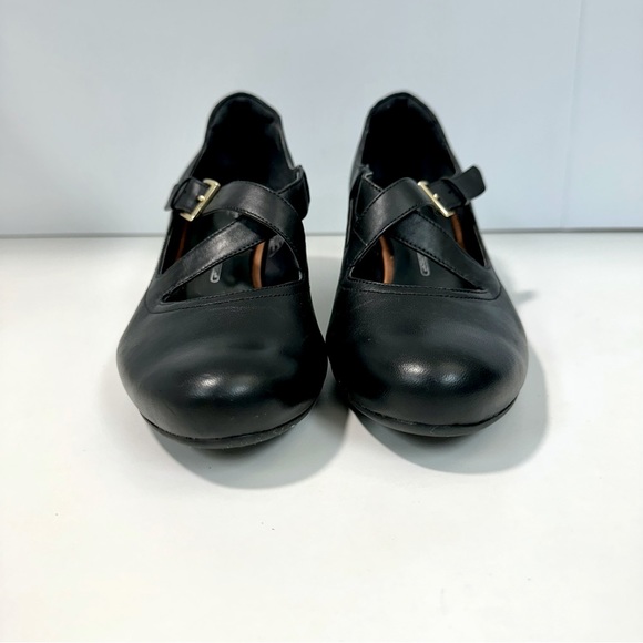 Rockport Womens Size 9.5 M Black Leather Criss Cross Soft Wedge Shoes 10… - Picture 6 of 14